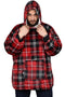 Blanket Oversized Red Black Hoodie - Check
