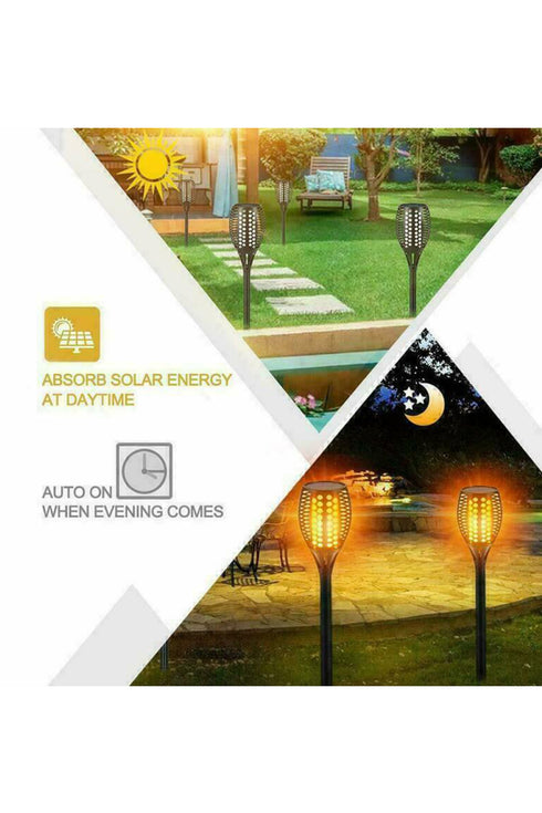Solar Flame Torch Lights – 12 or 24 Lights Outdoor Waterproof LED Lights