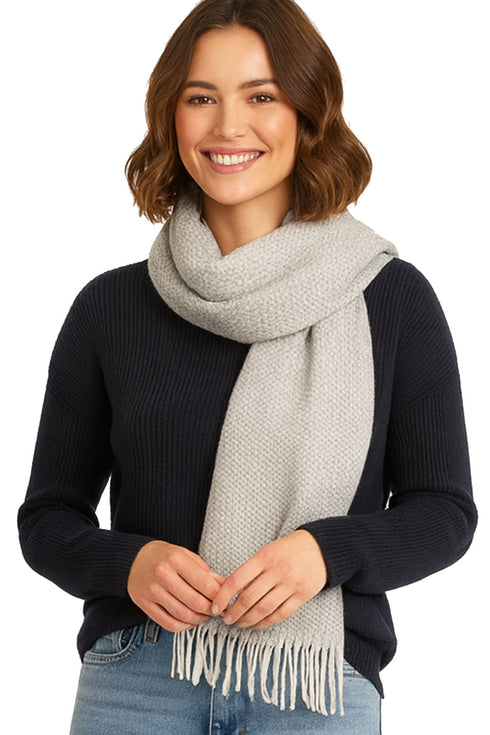 Women’s Checked Winter Scarf – Soft Tartan Blanket Wrap with Tassels