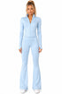 Women’s Zip Up Active-wear Set with Flared Leggings