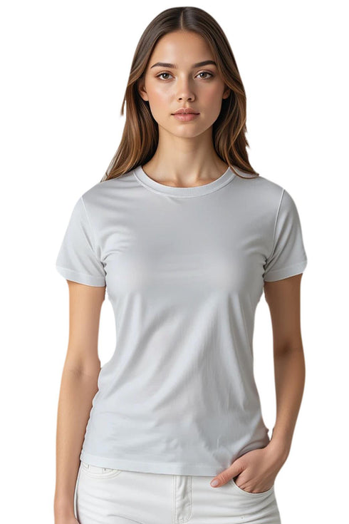 3 Pack Womens Plain Crew Neck T-Shirts
