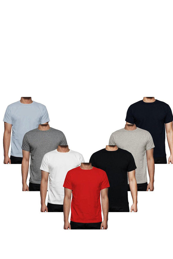 7 Pack Mens Plain Crew Neck T-shirt