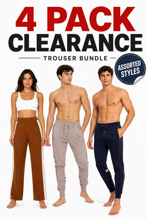 4 Pack Clearance Trouser Bundle – Men’s & Women’s Assorted Styles - From £3.74 Per Unit