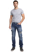 Mens Crosshatch Heavy Duty Cargo Combat Jeans