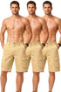 3 Pack Men’s Cotton Cargo Shorts with Pockets