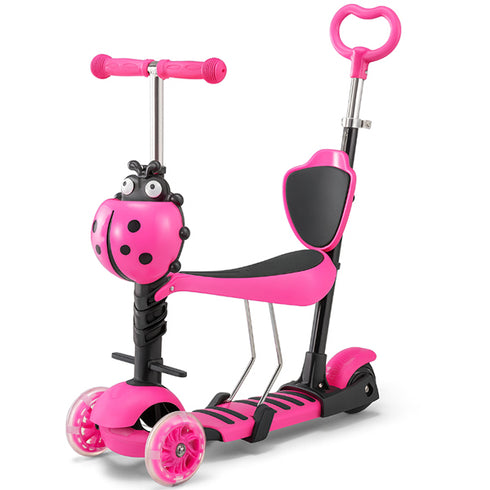 5in 1 Kids Adjustable Height Ladybug Scooter