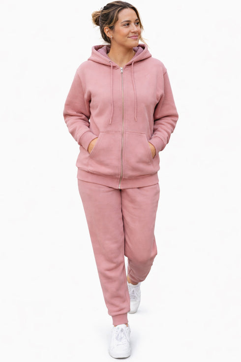 Women’s Hooded Tracksuit Set – Zip Up Hoodie & Joggers Lounge-wear Set