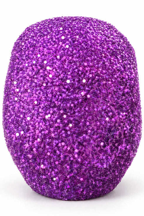 Purple Glitter Skull Decorations Multi Pack – Halloween Party Table and Shelf Decor