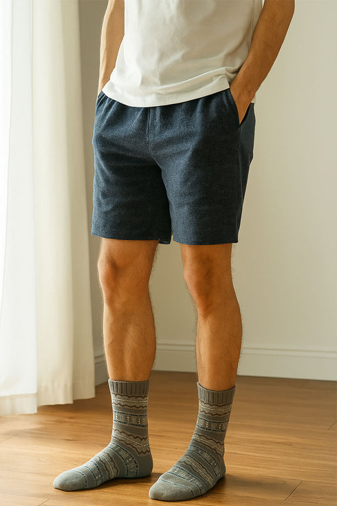 Men’s Winter Warm Gripper Socks – Colorful Knitted Patterned Cotton Socks