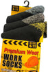 Men’s Black Work Socks with Contrast Heel & Toe – 6 or 12 Pack