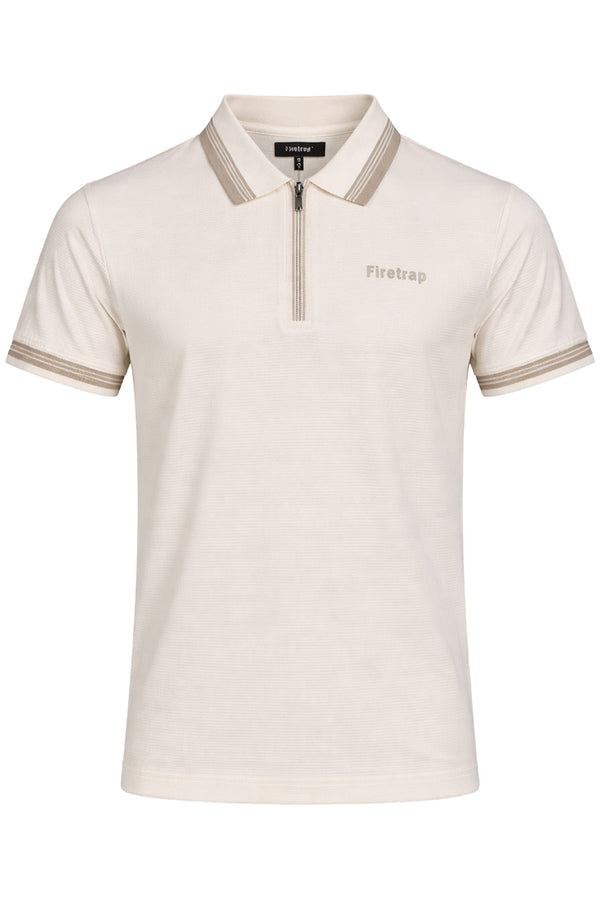 Firetrap Men's Zip Up Polo T-shirt