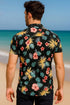 Mens Black Flowers Theme Hawaiian Shirts