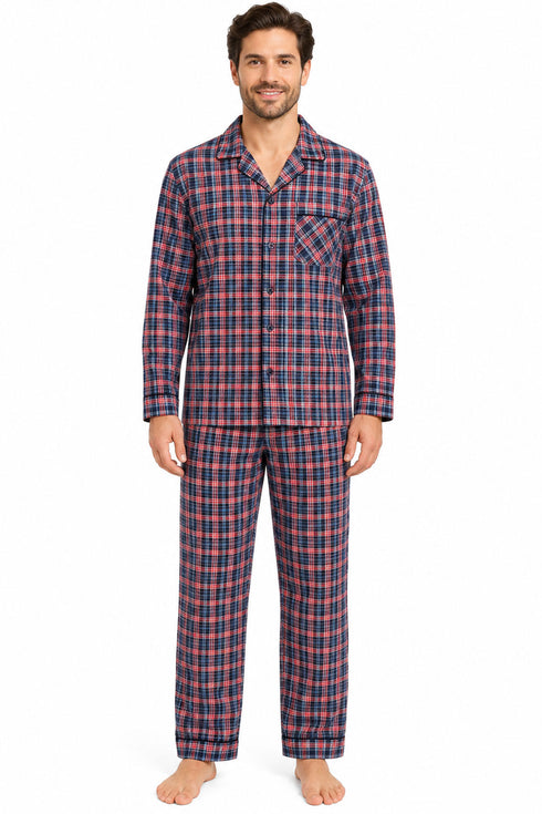 Men’s Check Poly-cotton Pyjama Set