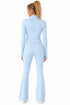 Women’s Zip Up Active-wear Set with Flared Leggings