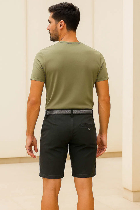 True Face Belted Chino Cotton Shorts