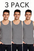 3 Pack Men's Plain Polycotton Sleeveless Vest – Soft, Lightweight, Print-Friendly Gym Tank Top