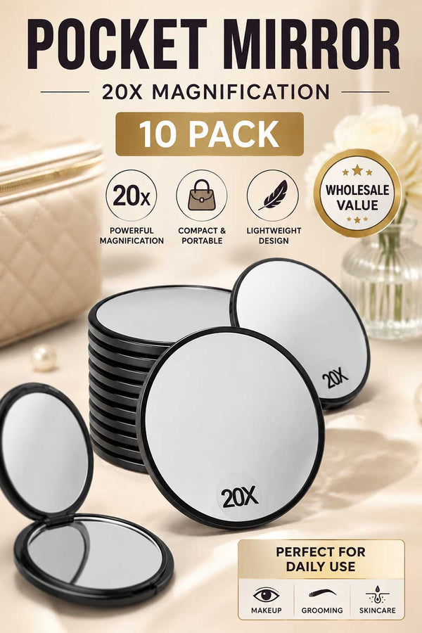 10 Pack Magnification Pocket Vanity Mirror - From £1.49 Per Unit