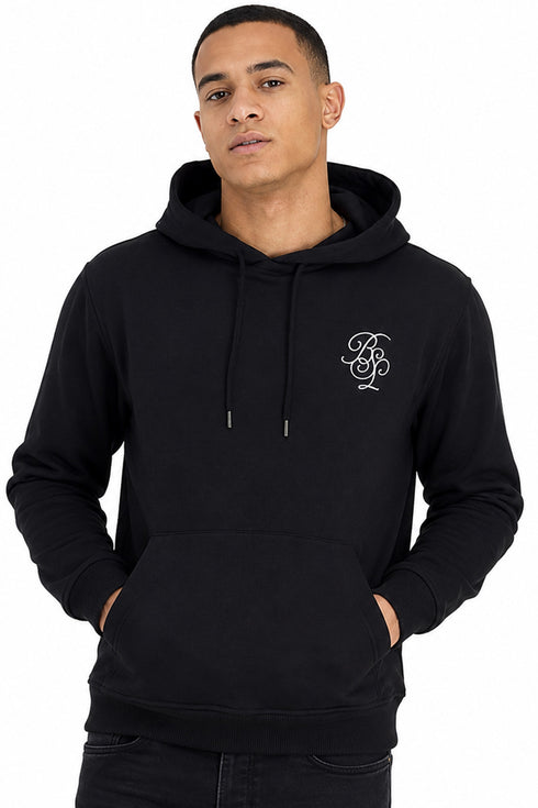 Men’s Black Pullover Hoodie with Chest Logo