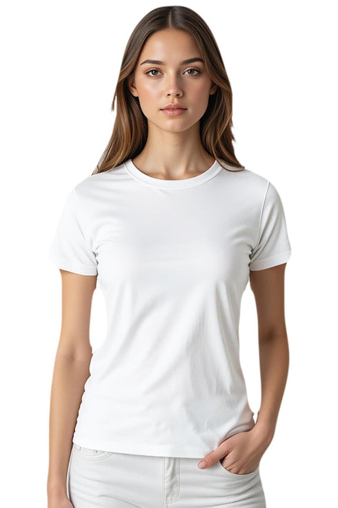 3 Pack Womens Plain Crew Neck T-Shirts