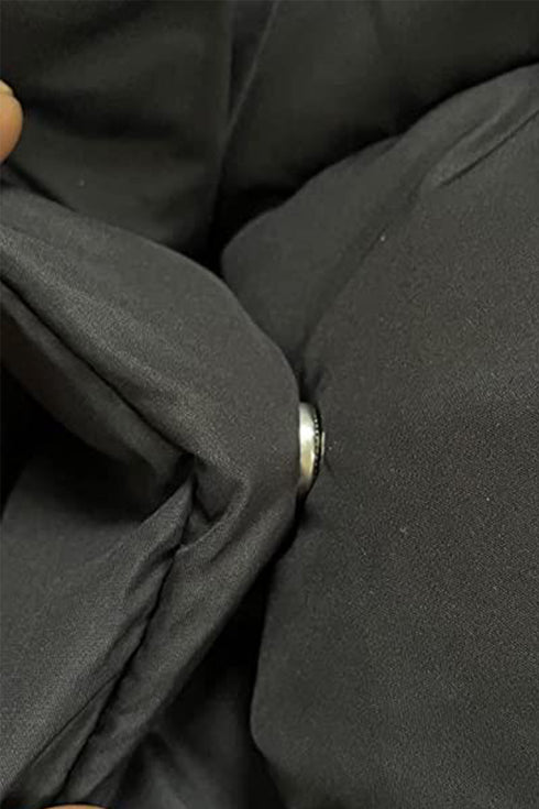 Womens Padded Long Gilet Hooded Puffer Jacket