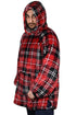 Blanket Oversized Red Black Hoodie - Check