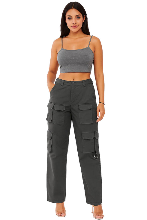 Ladies Cargo Combat Trousers – 8 Pocket, Casual Outdoor Pants, Women’s Utility Workwear