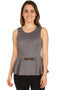 Women’s Sleeveless Peplum Top with Belt Detail