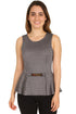 Women’s Sleeveless Peplum Top with Belt Detail