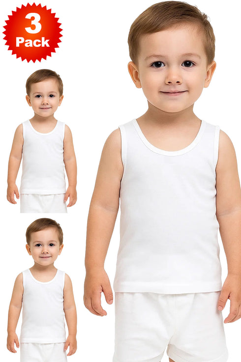 3 Pack Kids 100% Cotton Sleeveless School Vest – Soft & Comfortable Everyday Wear