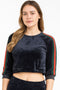 Ladies Velvet Crop Top