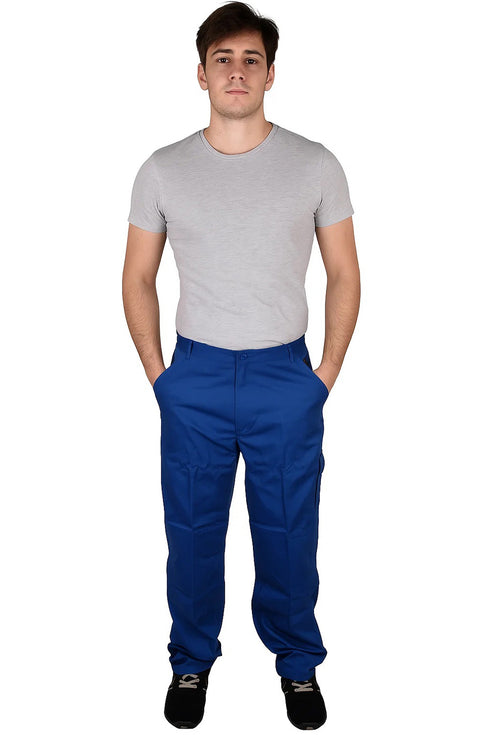 Men’s Blue Workwear Pants – Durable Utility Trousers with Pockets for Everyday Use