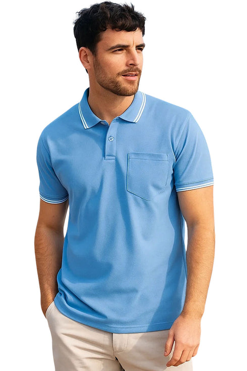 Men Polo Collar T-shirt with Pocket