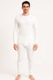 Mens White Long Johns Thermal Full Sleeve Set