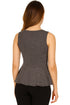 Women’s Sleeveless Peplum Top with Belt Detail