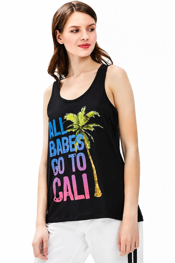 Women’s Printed Scoop Neck Vest Top