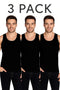 3 Pack Men's Plain Polycotton Sleeveless Vest – Soft, Lightweight, Print-Friendly Gym Tank Top