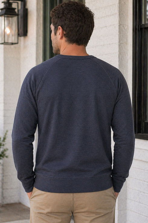 Men's Navy Pullover Long Sleeve Sweatshirt - XL