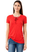 Womens Neck Fitted Drawstring Top