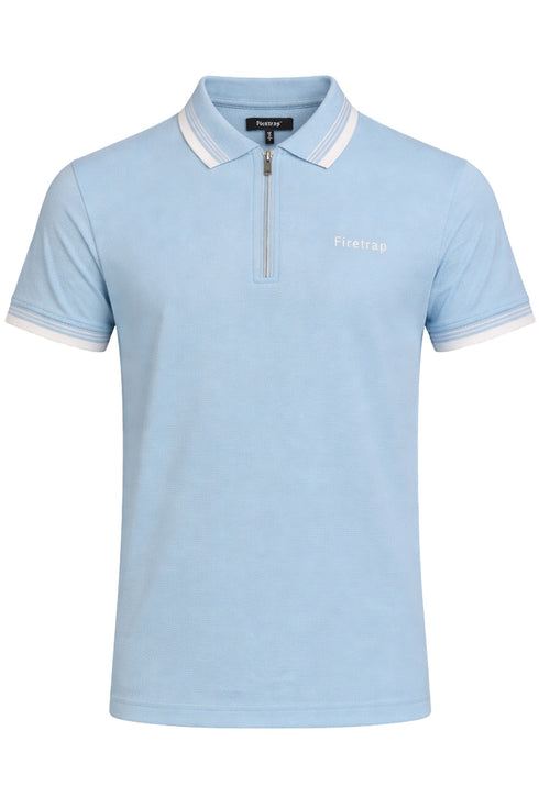 Firetrap Men's Zip Up Polo T-shirt