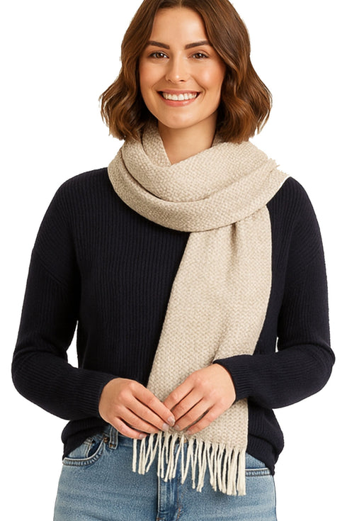 Women’s Checked Winter Scarf – Soft Tartan Blanket Wrap with Tassels