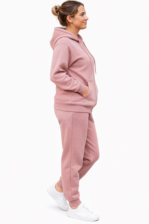 Women’s Hooded Tracksuit Set – Zip Up Hoodie & Joggers Lounge-wear Set
