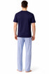 Mens Woven Lounge Polycotton T-Shirt Pajama Set