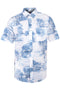 Mens White Beach Print Hawaiian Shirt