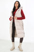 Womens Padded Long Gilet Hooded Puffer Jacket