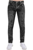 Mens Black Wash Biker Jeans