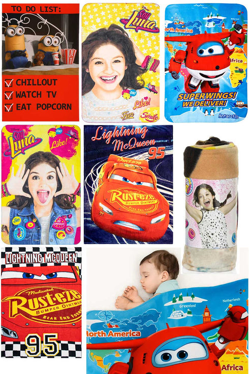 Kids’ Character Fleece Blankets – 20/40 Pack