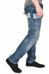 Mens Faded Zipped Denim Jeans - Big Sizes