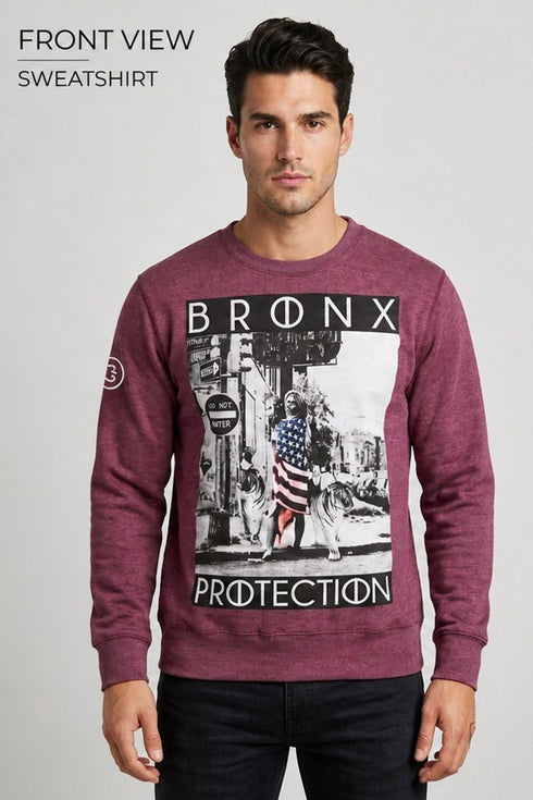 Men’s 5 Pack Bronx Graphic Sweatshirts – Assorted Colours Clearance Bundle - From £4.99 Per Unit