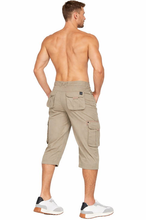 Mens Cargo Chino 3/4 Length Shorts