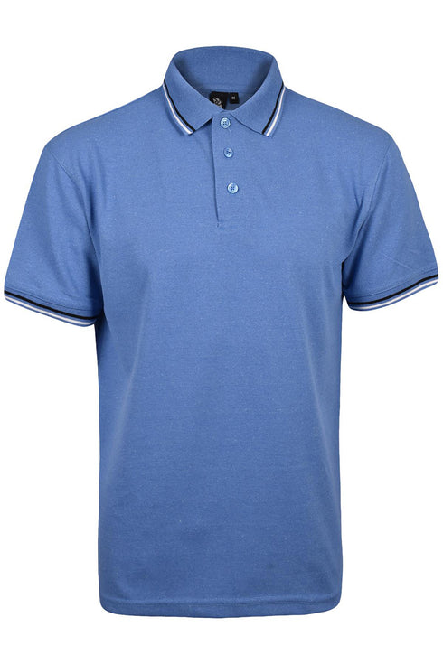 4 Pack Mens Tipping Plain Pique Polo Collar Shirt - Set 2